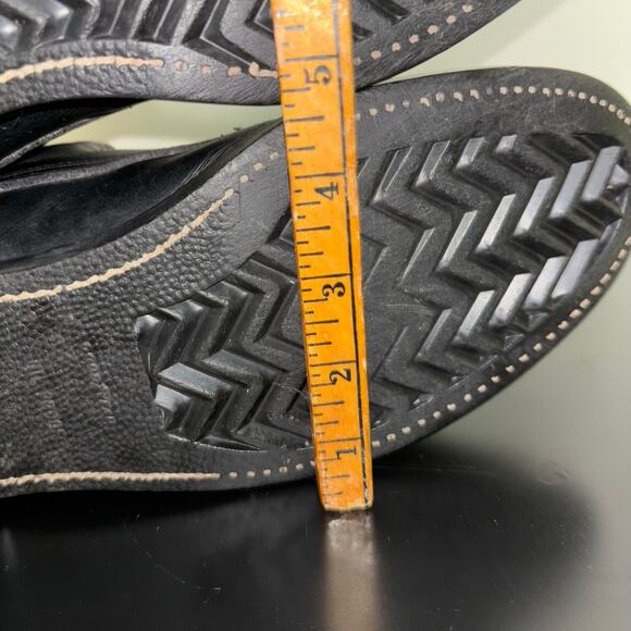 Vintage Leather Work Boots Men’s 11.5D Black Lace-Up Logger Style Vibram Sole - Picture 7 of 7